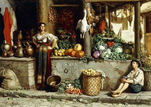 Un marché aux légumes