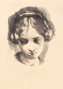 Testa di una giovane ragazza vista di fronte