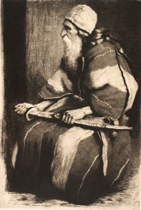 Figura di studio: Vecchio barbuto in abito orientale