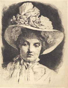 Giovane ragazza, di fronte, con cappello a tesa larga da Frans Schwartz