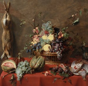 Natura morta con frutta e lepre morta da Frans Snyders