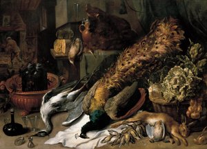 Natura morta con refrigeratore per vino da Frans Snyders