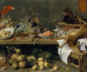 Natura morta con frutta, verdura e selvaggina morta da Frans Snyders or Snijders