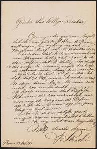 Lettera ad August Allebé da Frans Stracké