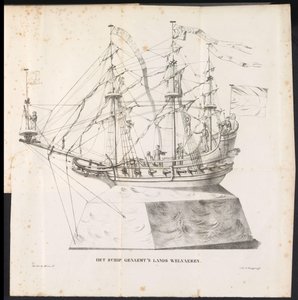 Nave come carro trionfale nella parata per San Rombout, 1825