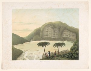 Lago craterico Kawah Putih a Giava Occidentale da Frans Wilhelm Junghuhn