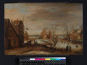 Un villaggio in inverno da Frans de Momper