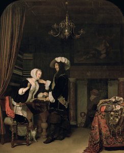Cavaliere nel negozio, 1660 da Frans van Mieris the Elder