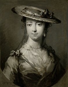 Testa di una giovane donna da Frans van der Mijn (signed by artist)