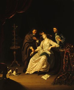 Un dottore che cura una ragazza svenuta da Frans van the Younger Mieris