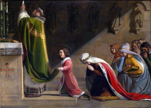 Santa Ludmila e San Venceslao durante la messa da Frantisek Tkadlik