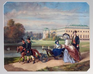La passeggiata della granduchessa Maria Alexandrovna di Russia nel parco di Tsarkoye Selo da Franz (after) Teichel