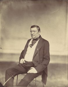 Uomo seduto con gilet bianco e cappotto scuro, 1850s-60s da Franz Antoine