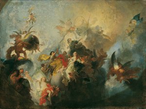 La provvidenza divina e le virtù da Franz Anton Maulbertsch