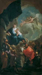 Madonna in trono con bambino, venerata dai santi da Franz Anton Palko