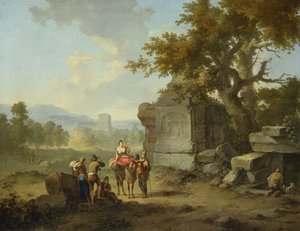 Paesaggio rustico con viaggiatori