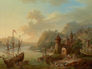 Un paesaggio del Reno da Franz Hochecker