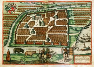 Mappa di Mosca da Franz Hogenberg