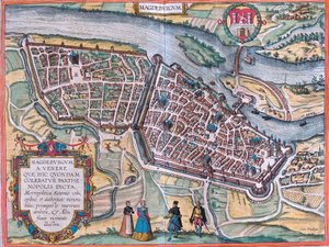 Piano di Magdeburgo (Magdeburgum), Germania da Franz Hogenberg