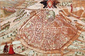 Mappa di Avignone - Francia (incisione)