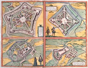 Philippeville, Mariembourg, Chimay e Walcourt, Belgio (incisione) da Franz Hogenberg