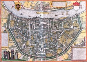 Piano di Colonia (Colonia Agrippa), Germania da Franz Hogenberg