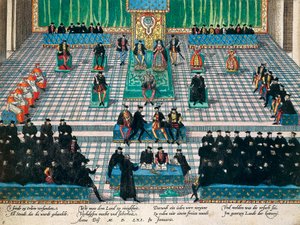 Sessione degli Stati Generali a Orleans, gennaio 1561, incisione di Franz Hogenberg da Franz Hogenberg