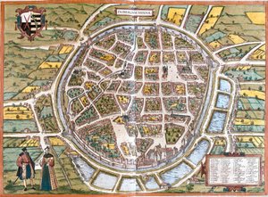 Mappa della città di Freiberg (Fribergum Misinae), Germania