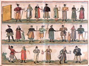 Vari costumi di Dithmarschen e dintorni, Germania (incisione)