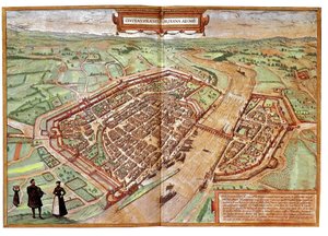 Veduta di Francoforte sul Meno, Germania (incisione)