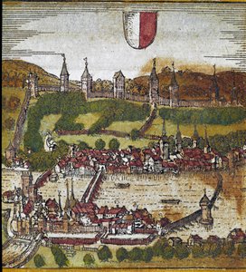 Veduta di Lucerna - Svizzera (incisione) da Franz Hogenberg