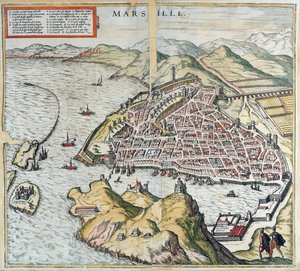 Veduta di Marsiglia nel XVI secolo, con l