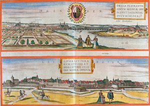 Vedute di Dresda e Lipsia, Germania da Franz Hogenberg