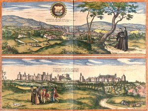 Vedute di Oxford (Oxonium) e Windsor (Vindesorium), Inghilterra da Franz Hogenberg