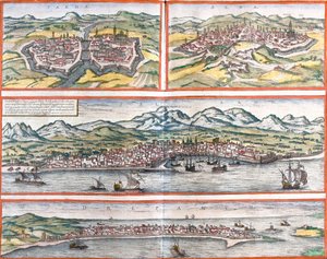 Vedute di Parma, Siena, Palermo e Trapani (Sicilia), Italia (Incisione)