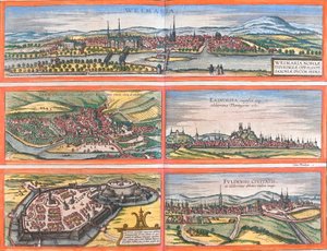 Vedute di Weimar, Iena, Erfurt, Gotha e Fulda, Germania da Franz Hogenberg