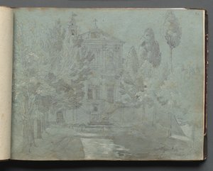 Album con vedute di Roma e dintorni, studi di paesaggio, pagina 05a: San Isidoro da Franz Johann Heinrich Nadorp