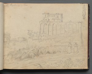 Album con Vedute di Roma e Dintorni, Studi di Paesaggio, pagina 07a: Villa Barberini a Roma