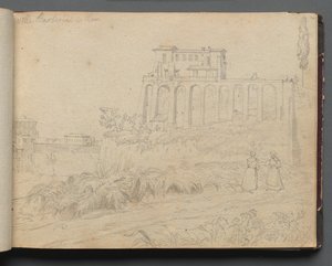 Album con Vedute di Roma e Dintorni, Studi di Paesaggio, pagina 07a: Villa Barberini a Roma da Franz Johann Heinrich Nadorp