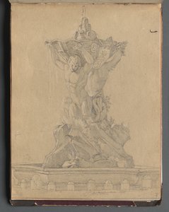Album con Vedute di Roma e Dintorni, Studi di Paesaggio, pagina 21a: Fontana Romana da Franz Johann Heinrich Nadorp