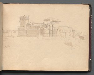 Album con Vedute di Roma e Dintorni, Studi di Paesaggio, pagina 28a: Ostia da Franz Johann Heinrich Nadorp