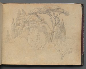 Album con vedute di Roma e dintorni, studi di paesaggio, pagina 29a: Studio di paesaggio