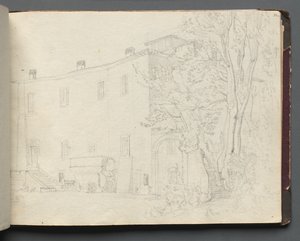 Album con vedute di Roma e dintorni, studi di paesaggio, pagina 31a: Studio architettonico romano da Franz Johann Heinrich Nadorp