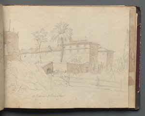 Album con vedute di Roma e dintorni, studi paesaggistici, pagina 38a: San Giovanni e Paolo da Franz Johann Heinrich Nadorp