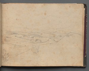 Album con vedute di Roma e dintorni, studi di paesaggi, pagina 40a: Paesaggio romano