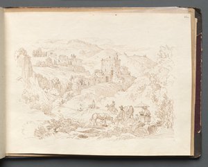 Album con vedute di Roma e dintorni, studi di paesaggio, pagina 43a: paesaggio romano da Franz Johann Heinrich Nadorp