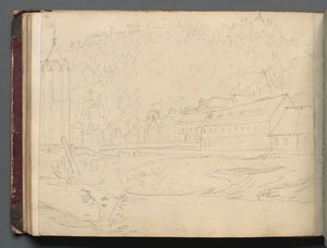 Album con vedute di Roma e dintorni, studi di paesaggio, pagina 48b: Paesaggio romano da Franz Johann Heinrich Nadorp
