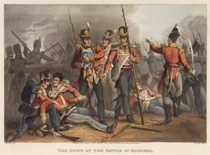 I Buffs alla battaglia di Albuera (acquatinta colorata) da Franz Joseph after Manskirch