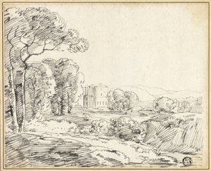 Paesaggio, casa nel parco da Franz Kobell