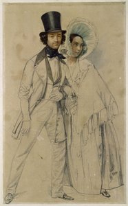 I coniugi Paul e Amalie Taglioni (Studio per il dipinto «Parata del primo reggimento della guardia a piedi», 1839) da Franz Krüger